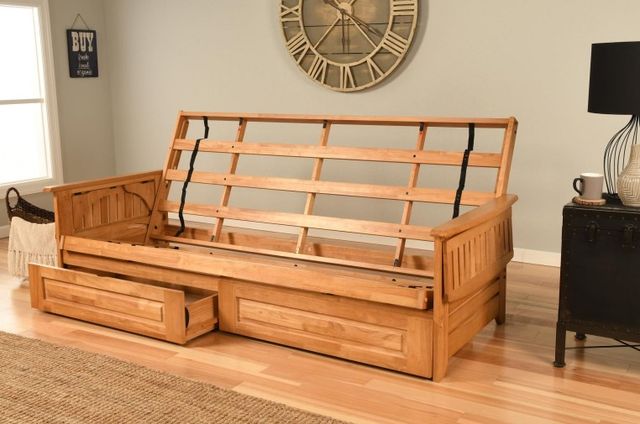 Kodiak Furniture Phoenix Oregon Trail Java/Butternut Queen Storage Futon with Mattress-2