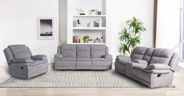 JB Collection Winnie Zaftig Dove Manual Reclining Loveseat with Console-1