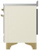 Ilve® Majestic III 48" Antique White Pro Style Induction Range with Solid Door and Brass Trim-4