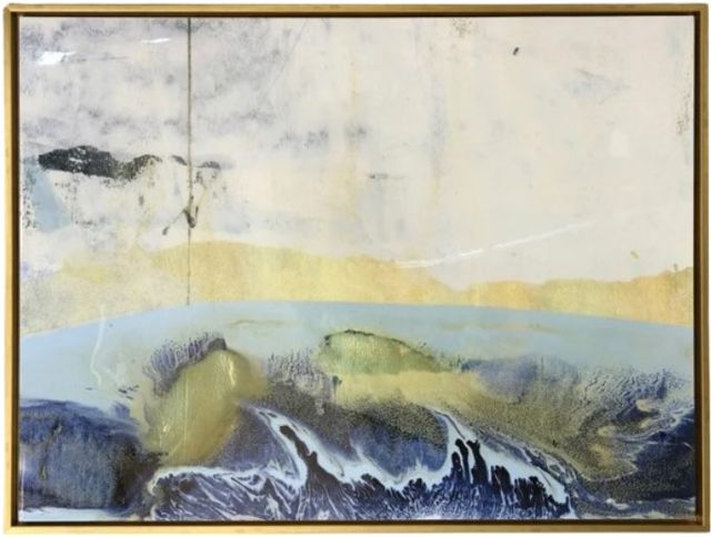 StyleCraft Austin Allen James Blue Waters with Gold Wall Art-0