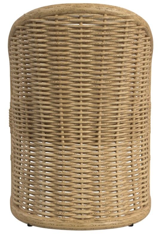 Sunset West Playa Natural Resin Wicker Outdoor Dining Arm Chair with Soothe Pearl Cushion-3