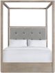 Elements International Arcadia Grey Queen Upholstered Canopy Bed-1