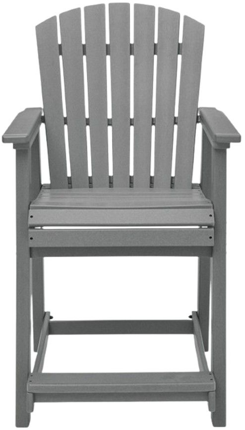 Signature Design by Ashley® Sanctuary Beach Dark Gray Plastic Outdoor Bar Stool-1