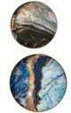 A & B Home 2-Piece Multi-Colored Faux Marble Round Tray Set-2