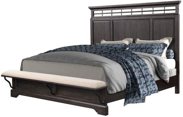 Bernards Bellamy Lane Coffee Queen Panel Bed with Bench-3