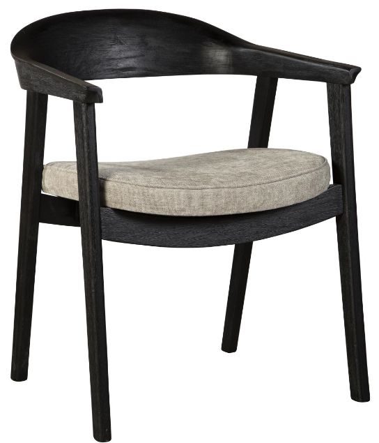 Nest Home Collections Vanessa Matte Black/Anew Gray Arm Chair-0
