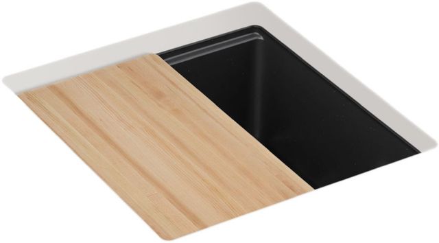 KOHLER® Billings® Matte Black 18" Undermount Bar Sink with Accessories-0