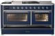 Ilve® Majestic III 60" Midnight Blue Pro Style Dual Fuel Liquid Propane Range with French Top and Chrome Trim-2