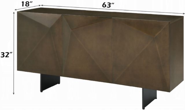 ACME Furniture Malika Ceramic Top Server wiith Copper Cross Brushed Base-2