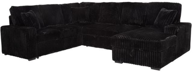 Coaster® Devonshire Black 3-Piece U-Shape Sleeper Sectional and Storage Chaise-0