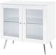 Coaster® Nieta Chrome/White High Gloss 2-Tier Accent Cabinet with Glass Shelf-3