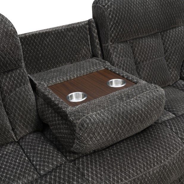 New Classic® Home Furnishings Bravo Charcoal Dual Manual Reclining Sofa-4