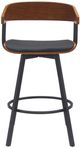 Armen Living Athena Black/Walnut Swivel Bar Stool-1