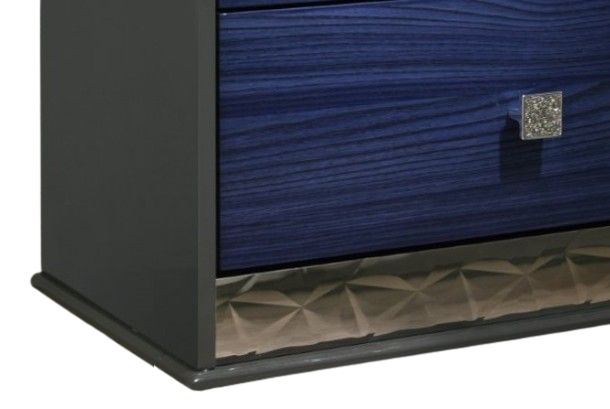 Furniture of America® Morcote Ash Gray/Indigo Blue Nightstand-2