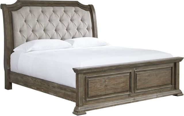 Signature Design by Ashley® Wyndahl 5-Piece Brown King Upholstered Panel Bed Set-1