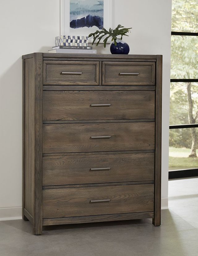 LM Co Home By Vaughan-Bassett Crafted Oak by Ben & Erin Napier Aged Gray 5-Drawer Chest-1