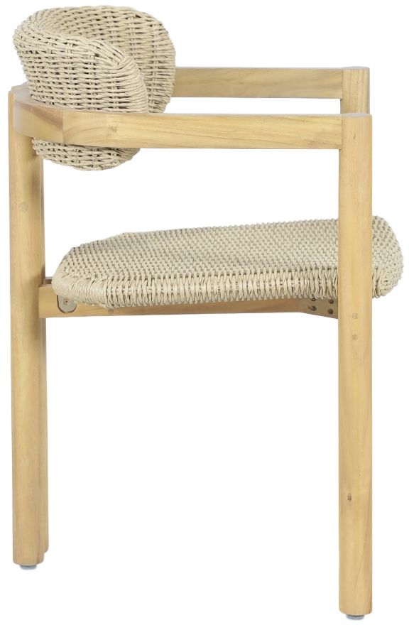 New Classic® Home Furnishings Sedona Brown/Natural Fabric/Wicker Outdoor Patio Dining Arm Chair-3