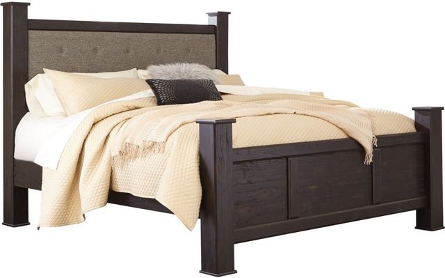 Signature Design by Ashley® Reylow 5-Piece Dark Brown Queen Poster Bed Set-1