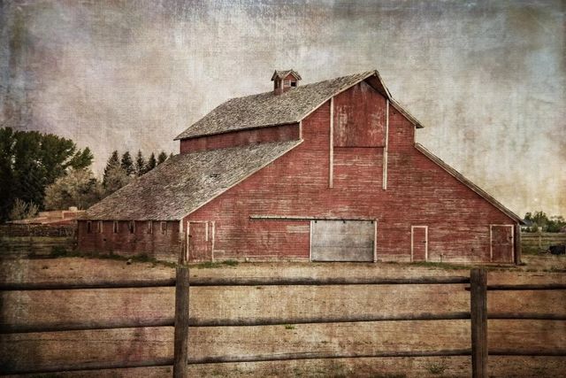 Classy Art York Road Barn by Ramona Murdock Wall Art-0