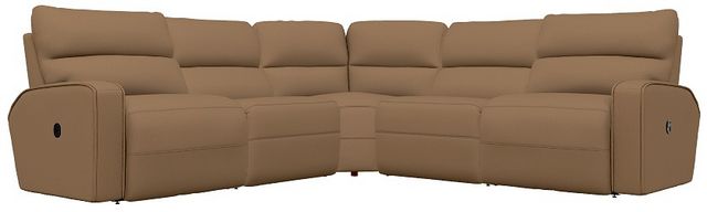 La-Z-Boy® Maddox 5-Piece Camel Curve Manual Reclining Sectional