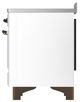 Ilve® Majestic III 48" White Pro Style Induction Range with Solid Door and Burnished Trim-4