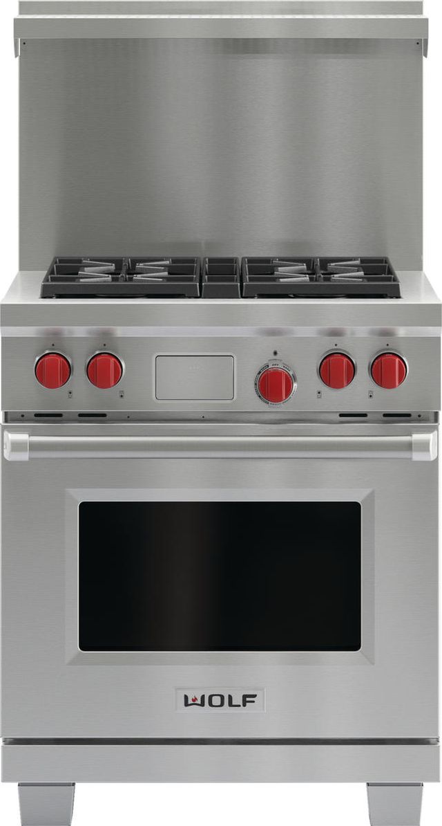 Wolf® 30" Stainless Steel Pro Style Dual Fuel Range-1