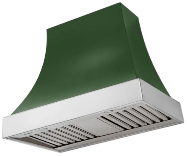 AGA Cascade 36" Cornwall Green Wall Mounted Range Hood  with Polished Chrome Trim-0