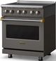 Viking® 5 Series 30" Damascus Gray Pro Style Induction Range with Brushed Brass Trim-3