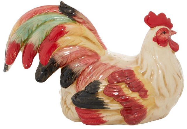 Deco Marche Red Rooster Decorative Garden Sculpture-2