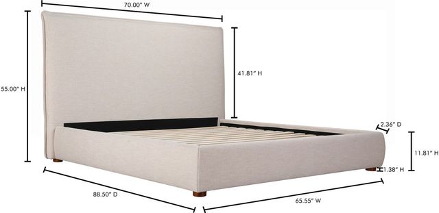 Moe's Home Collection Luzon Wheat Tall Headboard King Bed-2