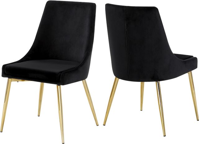 Meridian Furniture Karina Black/Gold Velvet Dining Chair-3