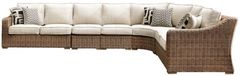 Signature Design by Ashley® Beachcroft 5-Piece Beige/Brown Outdoor Fabric/Wicker Seating Set