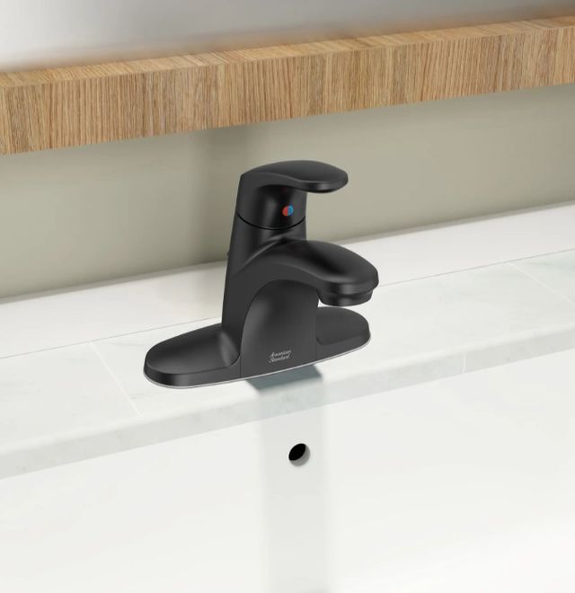 American Standard Colony® PRO Matte Black 4" Centerset Single-Handle Bathroom Faucet with Lever Handle-1