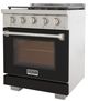 Kucht Professional KFX Series 30" Stainless Steel Pro Style Natural Gas Range with Black Door and True Simmer Burners-3