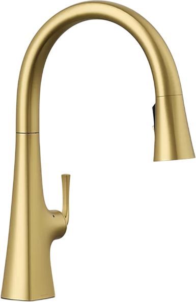 KOHLER® Graze® Vibrant Brushed Moderne Brass Touchless Kitchen Sink Faucet with 3-Function Sprayhead-0