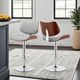 Armen Living Leland Brown/Chrome/Gray Bar Stool-1