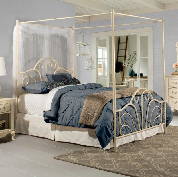 HH2 Home Dover Cream Queen Canopy Bed-1