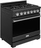 Thor Kitchen® Gordon Ramsay 36" Black/Stainless Steel Freestanding Pro Style Gas Range with Precision Knob-2