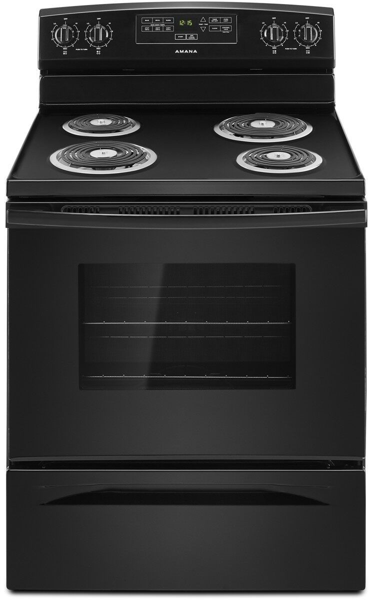 Amana® 30" Black Freestanding Electric Range