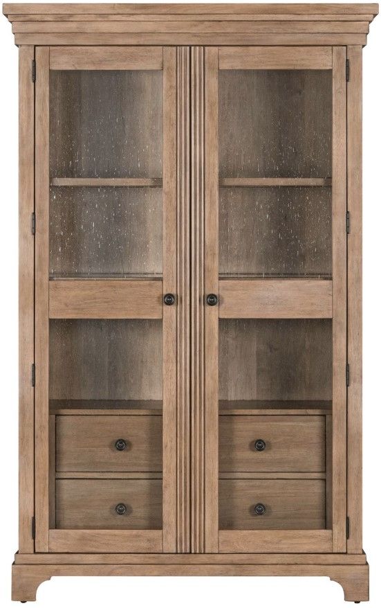 Liberty Furniture Haven Hills Camel Beige Display Cabinet-2