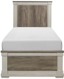 Mazin Furniture Arcadia 4 Piece White/Weathered Gray Twin Bedroom Set-2