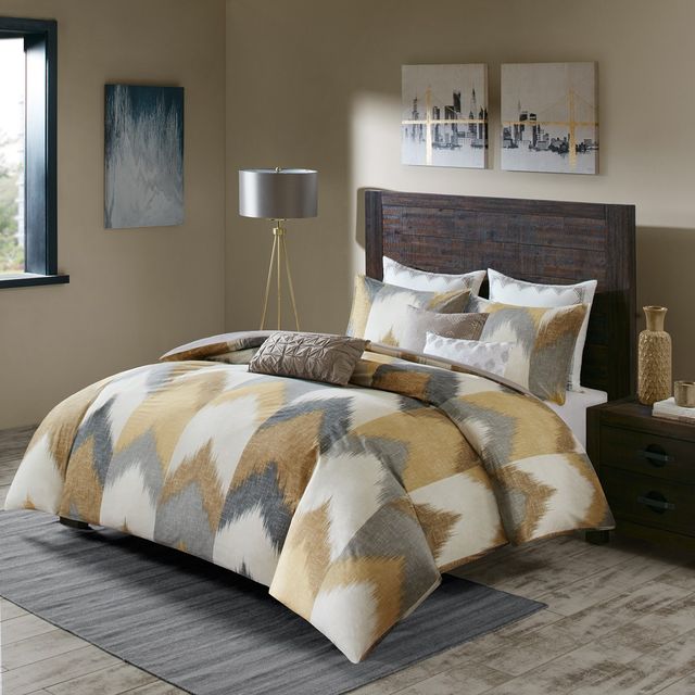 Olliix by INK+IVY Alpine Yellow Full/Queen Cotton Duvet Cover Mini Set-1