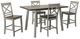 Elements International El Paso 5-Piece Espresso/Grey Counter Height Dining Set-0
