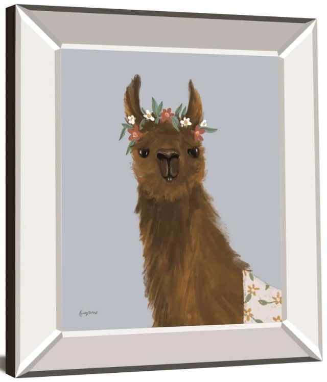 Classy Art Delightful Alpacas II by Becky Thorns Mirror Framed Wall Art-1