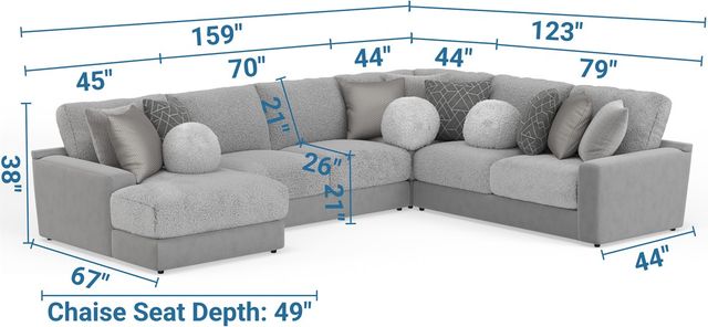 Jackson Furniture Canyon 4-Piece Gray/Platinum/Zinc Left-Arm Facing Sectional-2