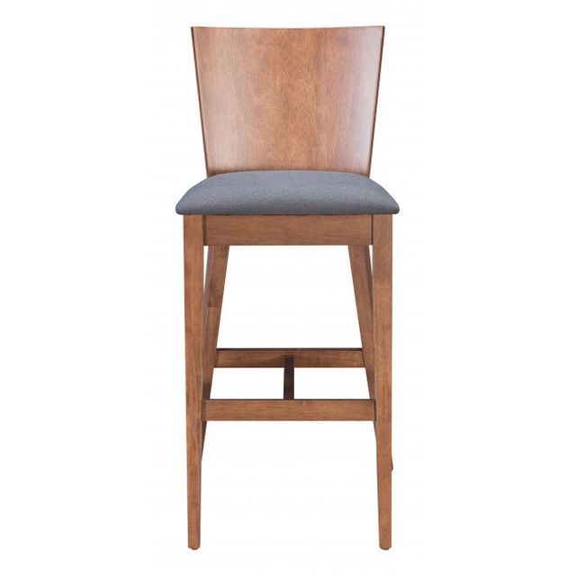 Zuo® Modern Ambrose Walnut/Gray Bar Chair-2