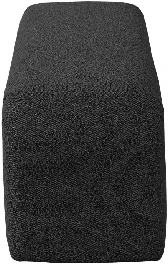 Meridian Furniture Niagara Black 52" Boucle Fabric Bench-2
