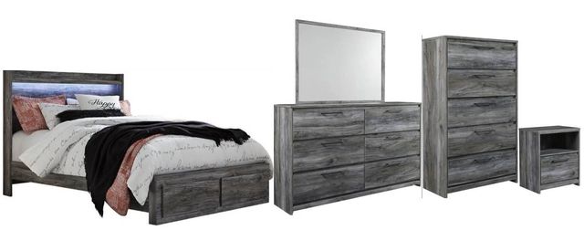 Signature Design by Ashley® Baystorm 5-Piece Gray Queen Panel Storage Bed Set-0