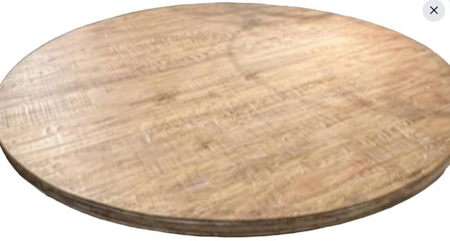 Nest Home Collections Sadie Antique Natural Round Dining Table with Iron Base-2