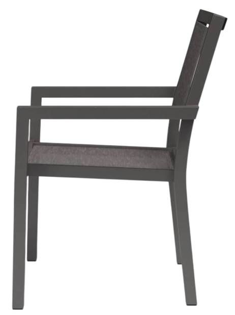Sunset West Vegas Graphite Fabric/Metal Outdoor Dining Chair-3